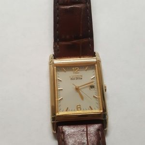 Citizen eco drive genuine leather band watch!